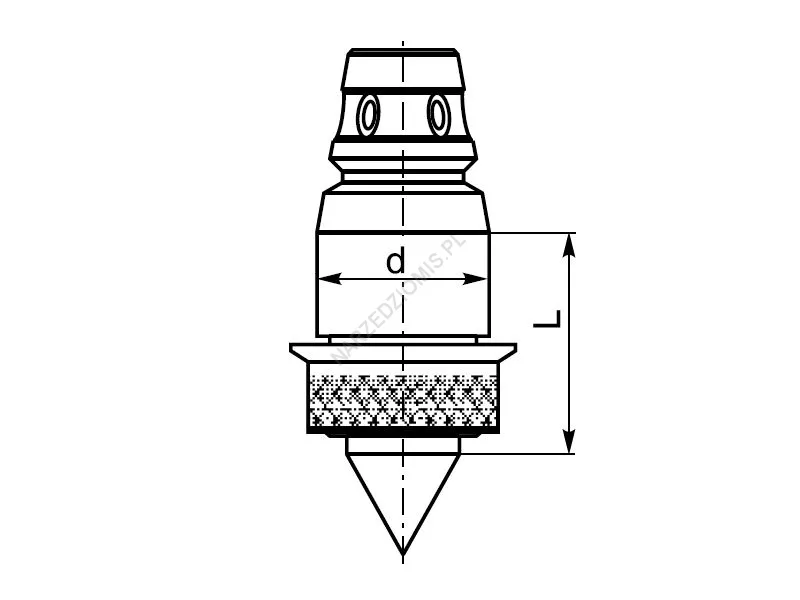 Rysunek techniczny: Wkład do oprawek szybkomocujących z kłem: T.5367 FI40/KIEŁ - KOLNO